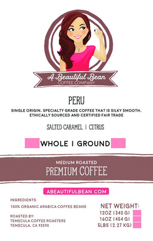Peru Single Origin Organic Coffee, Subscription Coffee, Peruvian Coffee Beans, Arabica Coffee 