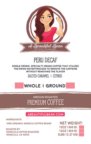 Peru Coffee Beans, Best Decaf Coffee,  Best Organic Coffee, Arabica Coffee